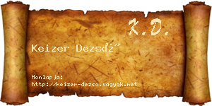 Keizer Dezső névjegykártya